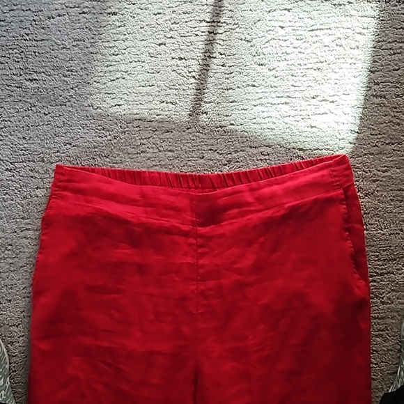 Flax red linen slacks L - Picture 2 of 3